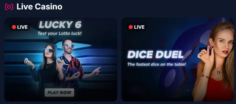 Live-казино Lukkly: Lucky 6 и Dice Duel